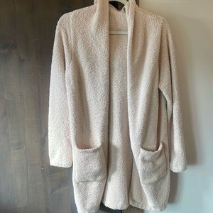 Knit cardigan with hood